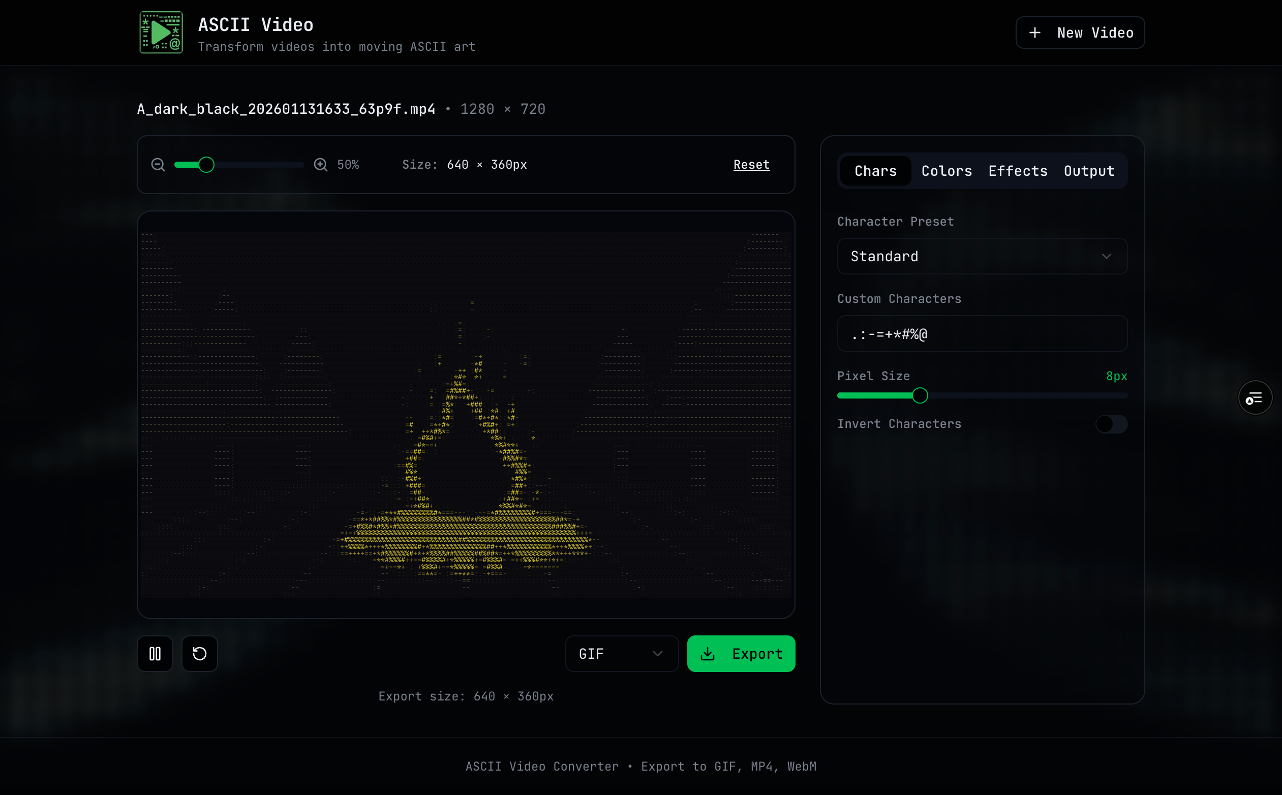 ASCII Video tool